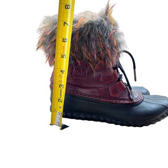 Sorel Out N About Cashmere-Lined Lux Duck Boots Burgundy Red Size 8 - Picture 11 of 11